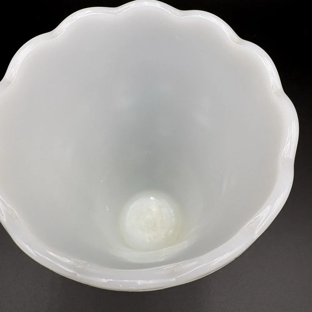 Vintage 1960's Anchor Hocking Milk Glass Vase | Teardrop and Pearl | White Decor